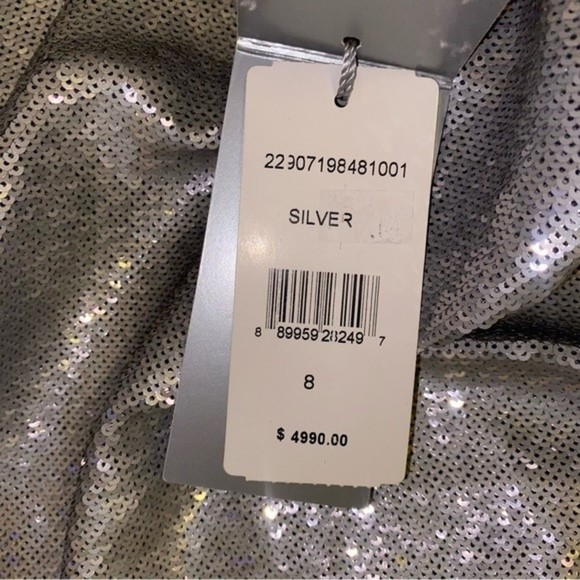 NWT Ralph Lauren Purple Label Runway Collection Silver Sequin Sheath Dress 8 - Picture 11 of 14
